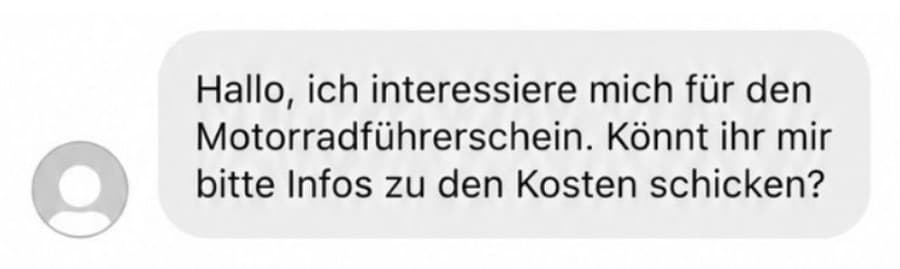 Anfrage zum Motorradführerschein