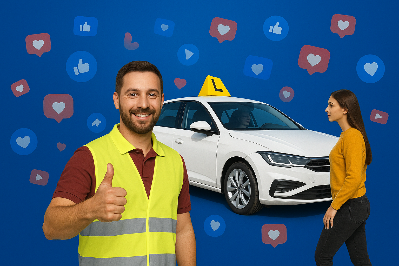 Fahrschüler mit Lehrer